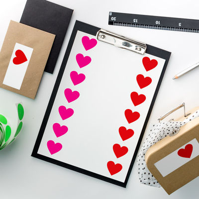 Tulostettavat Sydän -etiketit 105 x 42 mm