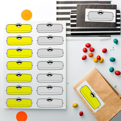 Tulostettavat Viikset -etiketit 105 x 42 mm